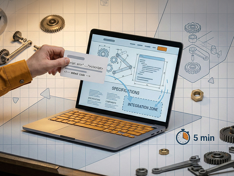Code snippet / website with embedded widget